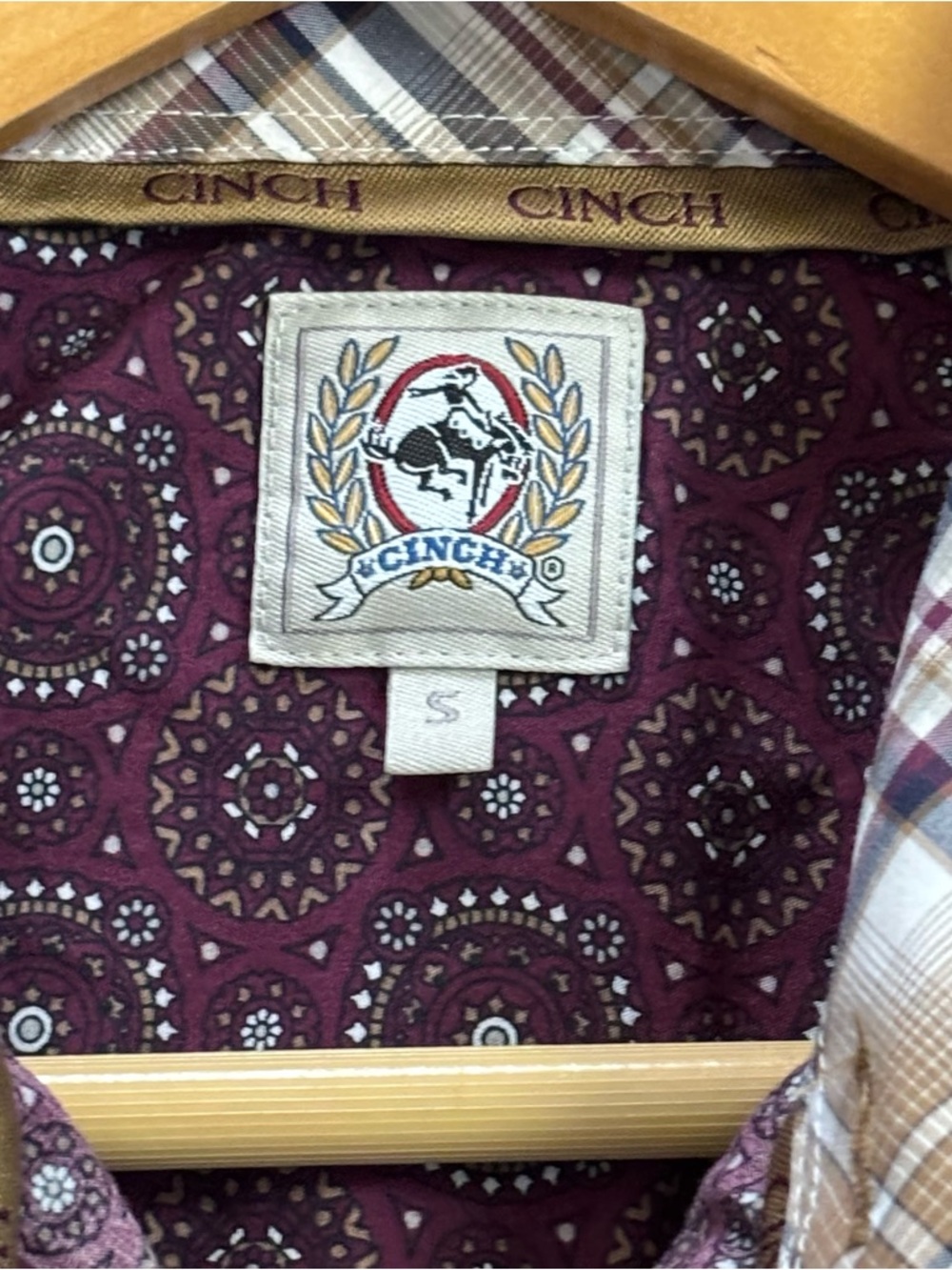 Cinch Men's Western button up shirt Printed 100% cotton men’s size S - Picture 8 of 8